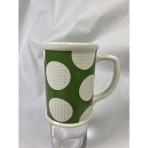 Starbucks Golf Ball Coffee Mug Etched Dimples Green Cup 16 Oz 2007